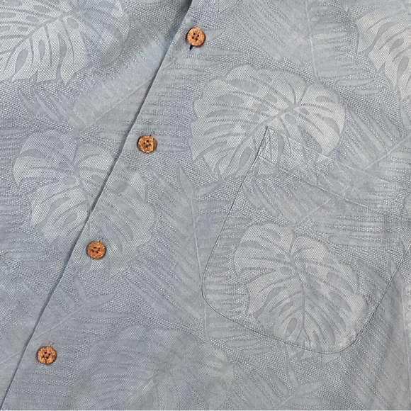 Tommy Bahama Shirt Men XXL 100% Silk Tropical Hawaii Wood Button Short Beach - Picture 3 of 8